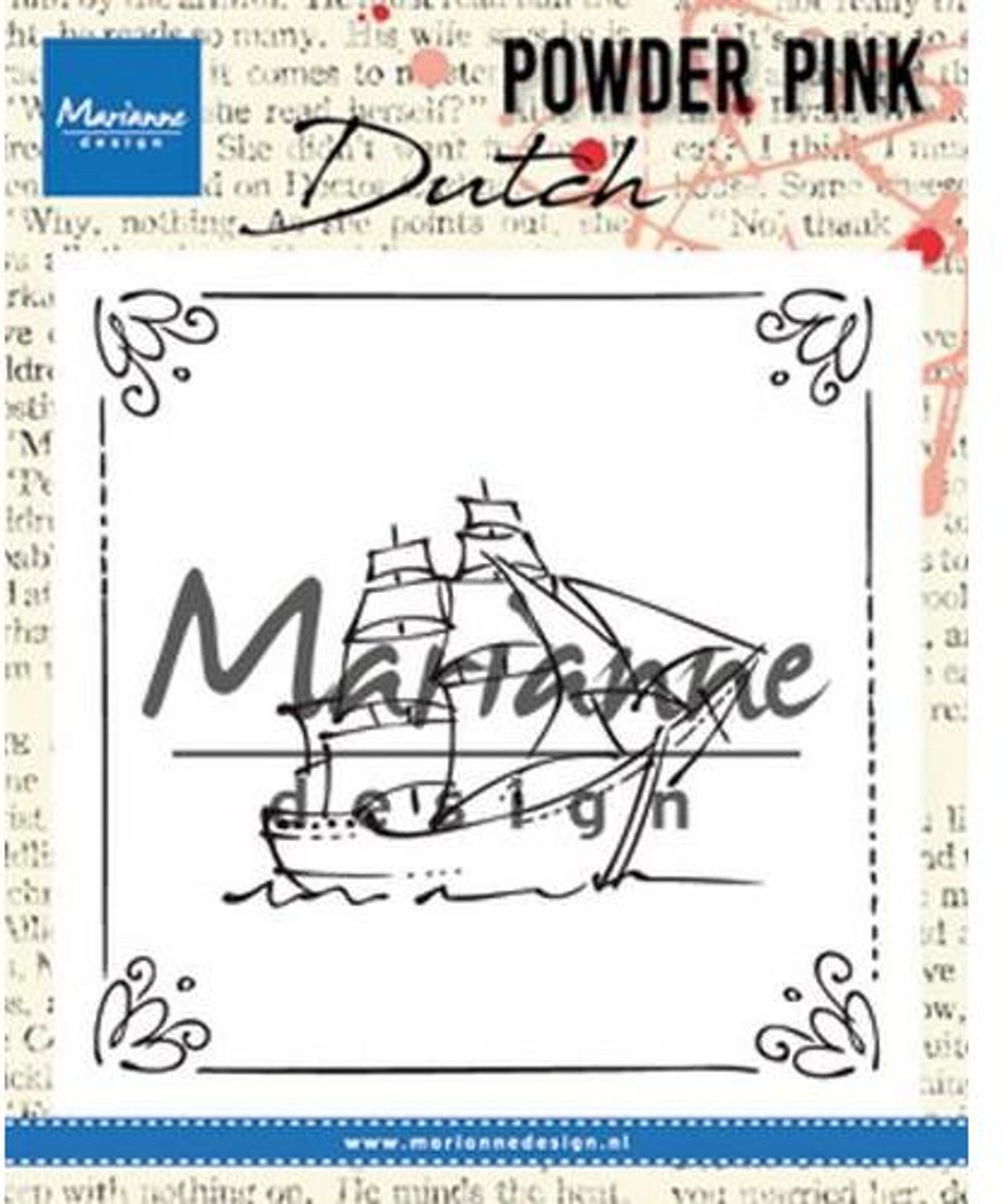   stempel Powder Pink - Zeilboot PP2806 82x82 milimeter