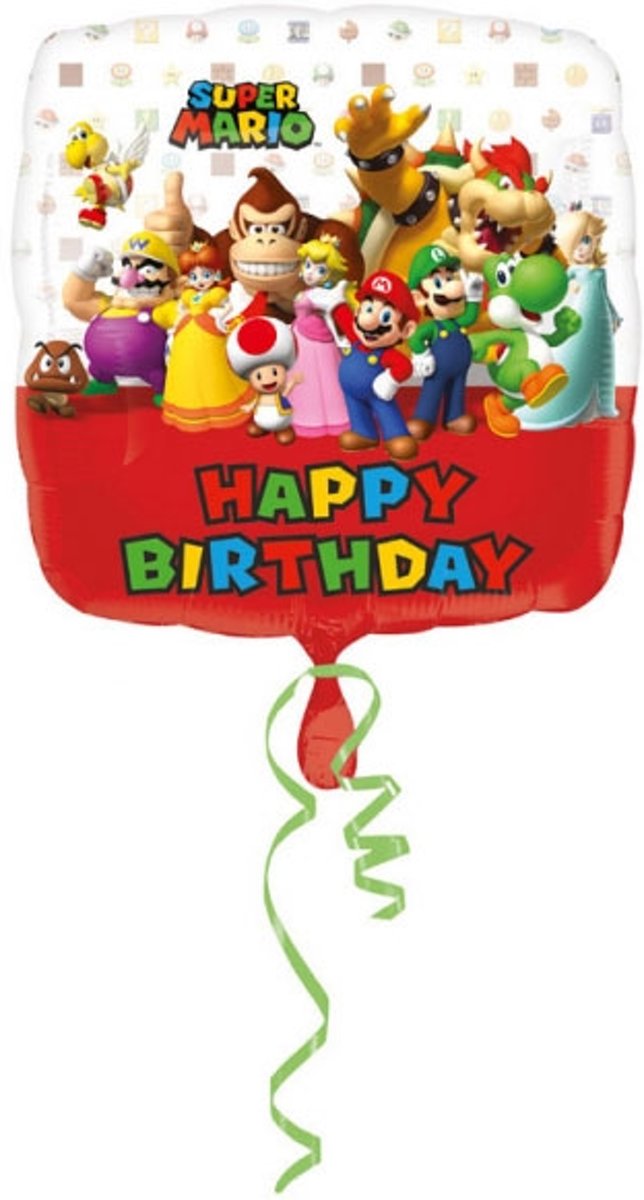 Mario Bros™ Happy Birthday ballon - Feestdecoratievoorwerp