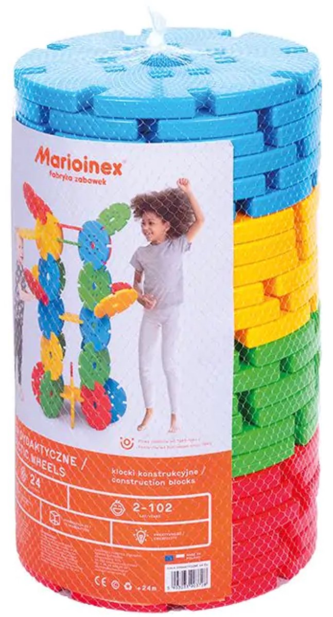 Grote wielen constructieset 36 stuks - Marioinex - vanaf 24 maanden