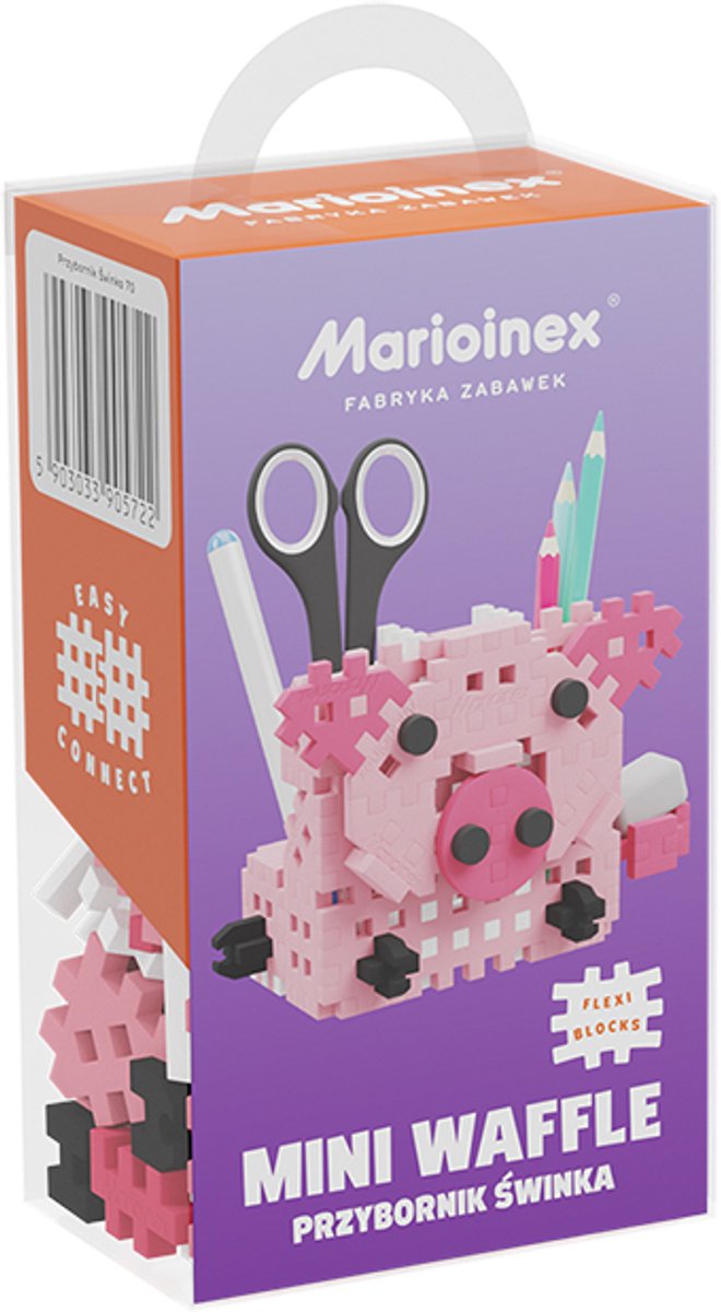 Marioinex bouwset Mini Waffle - Desk Organizer Piggy multicolor.