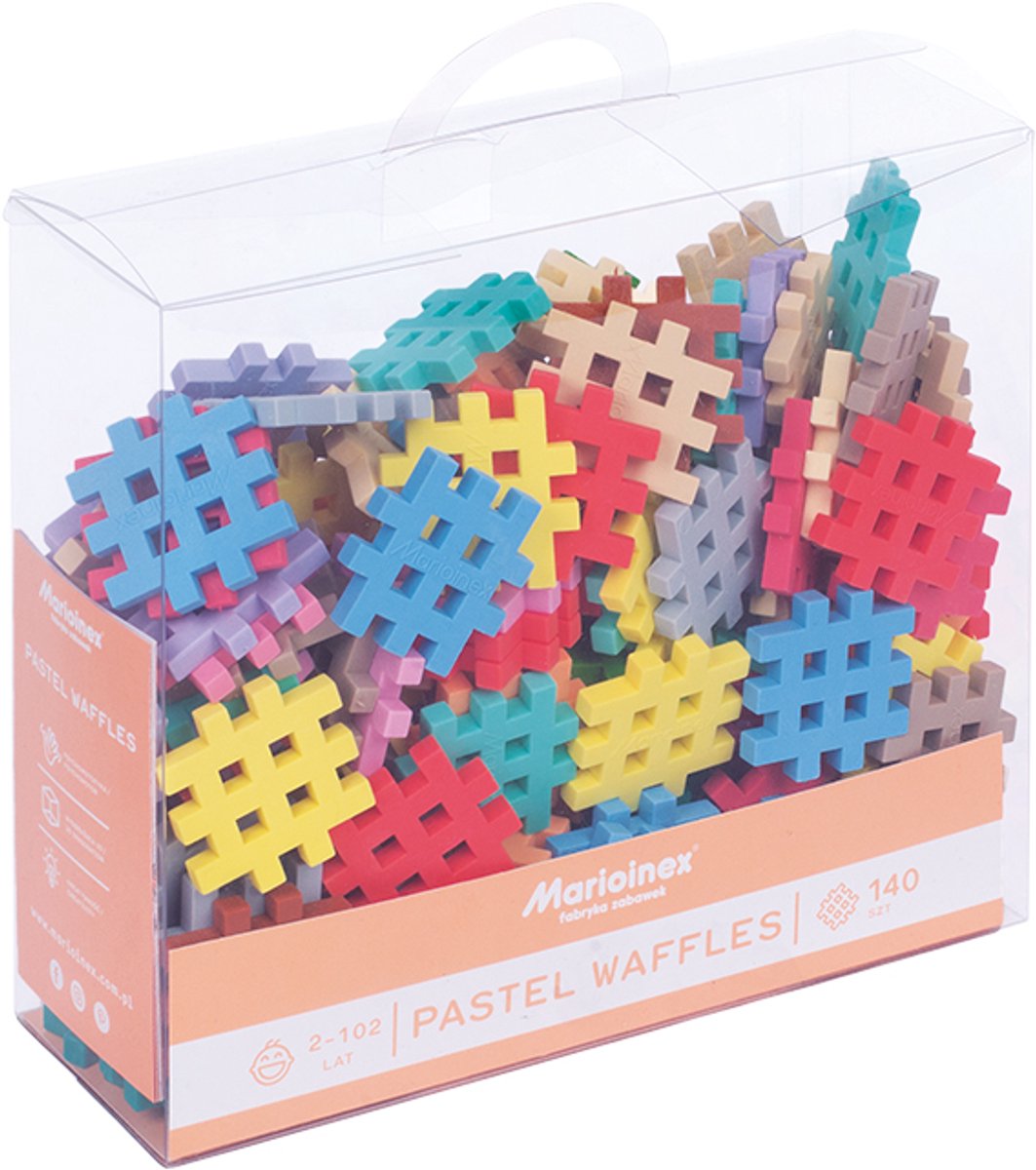 Mini wafel blokken pastel 140 stuks - Marioinex - vanaf 3 jaar