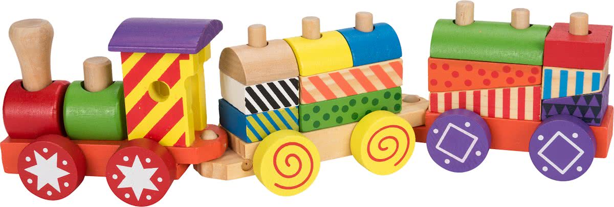 Marionette Houten Blokken Trein - 17-delig