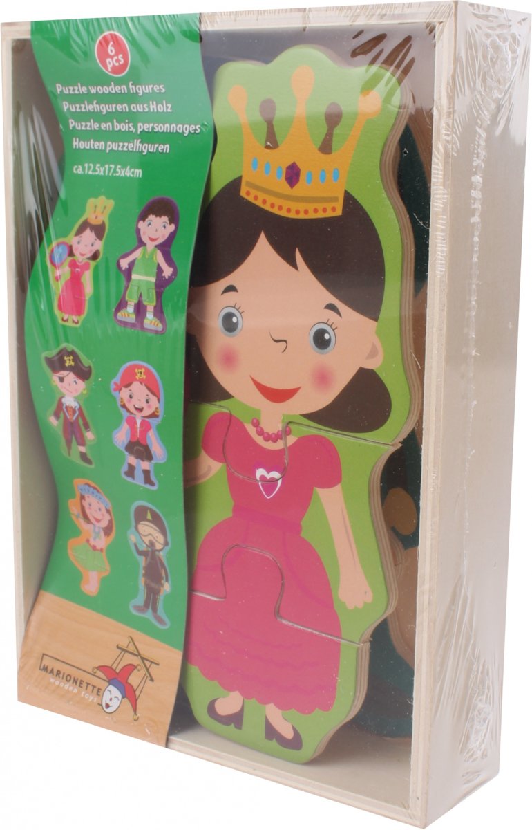 Marionette Houten Vormenpuzzel 6 Stuks