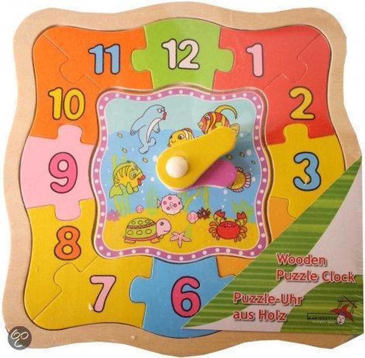 Marionette Klok puzzel hout schildpad