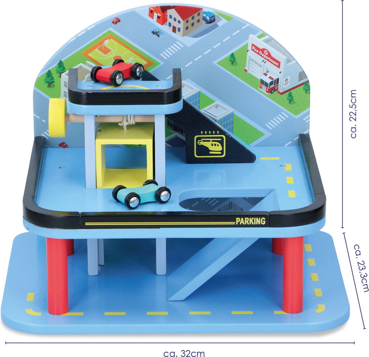   Wooden Toys Houten   set - 100% FSC Keurmerk - 2 Autos - Blauw