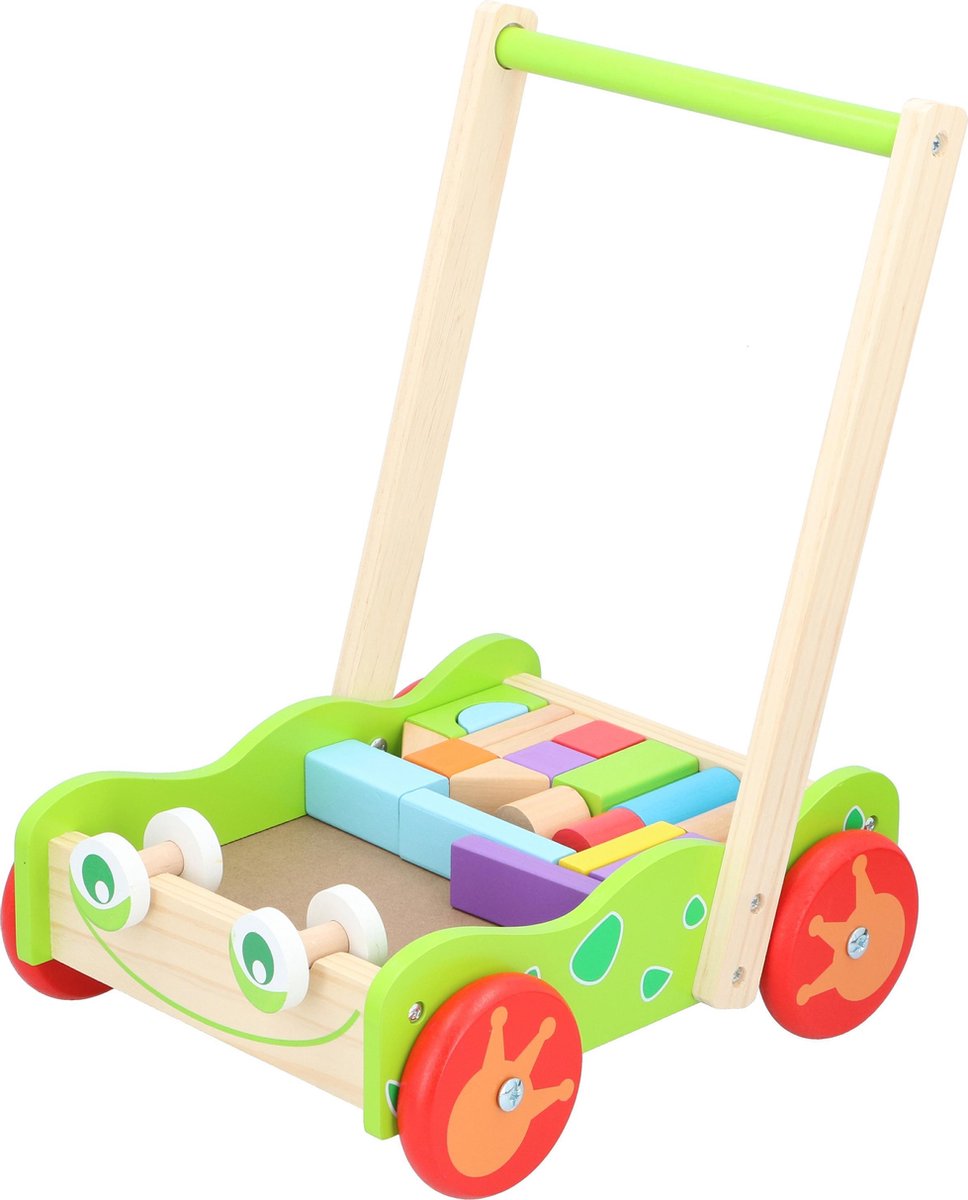 Marionette Wooden Toys Loopwagen - Babywalker met Houten Blokken - 23-delig