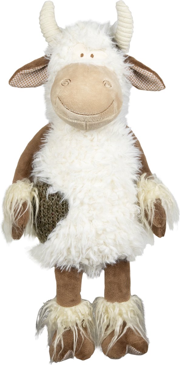 knuffel lief langhaar koe 25cm