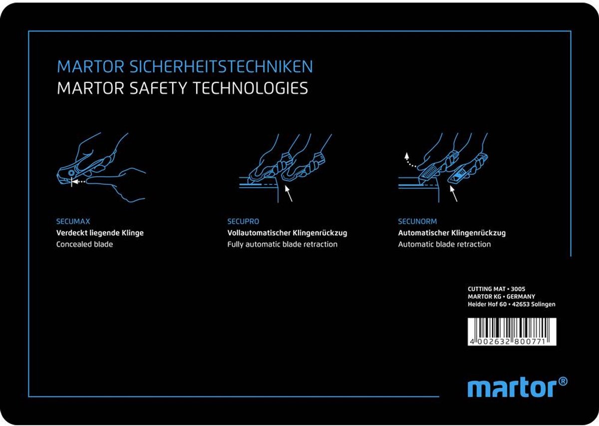 MARTOR Snijmat Kunststof (l x b x h) 210 x 148 x 3 mm Zwart 1 stuk(s)
