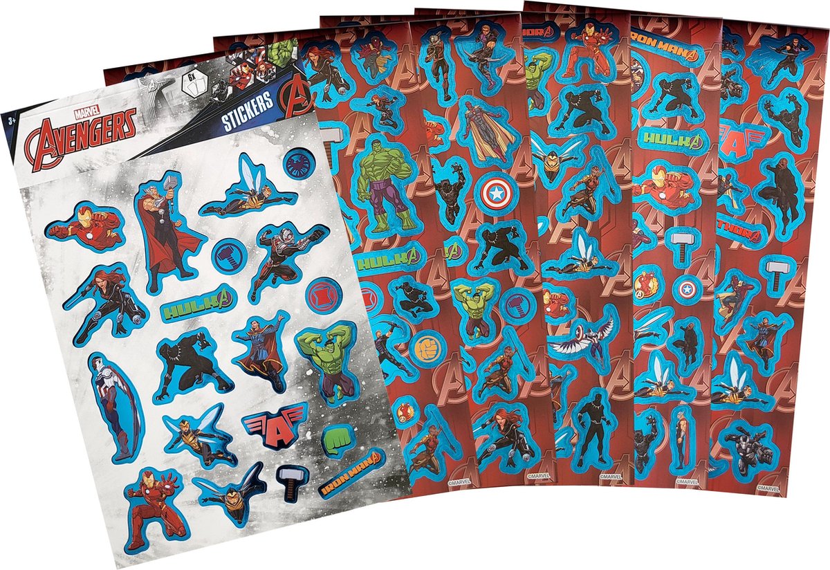 Marvel - Avengers - Sticker blok - 6 vel - stickers - knutselen