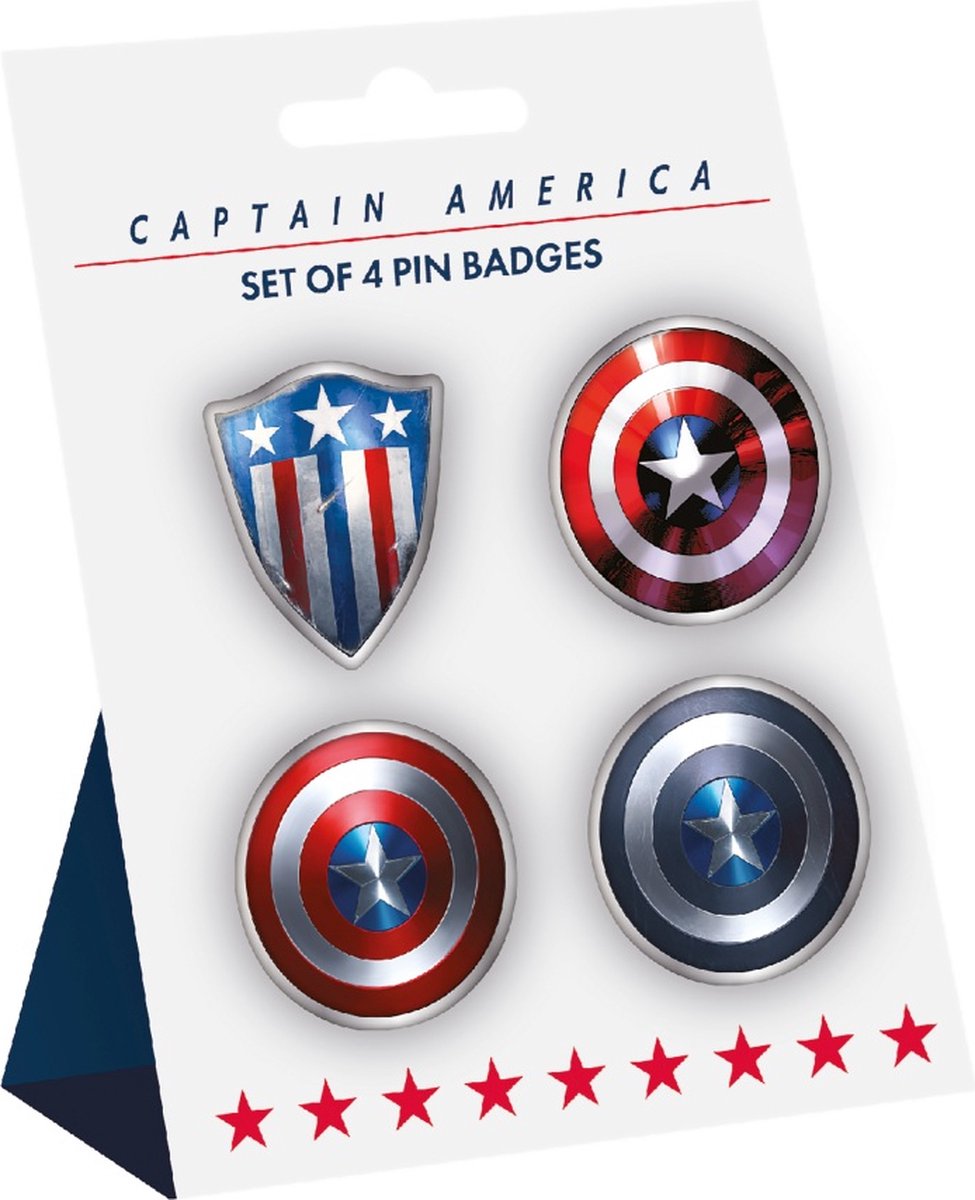 Captain America shields pin set - 4 stuks
