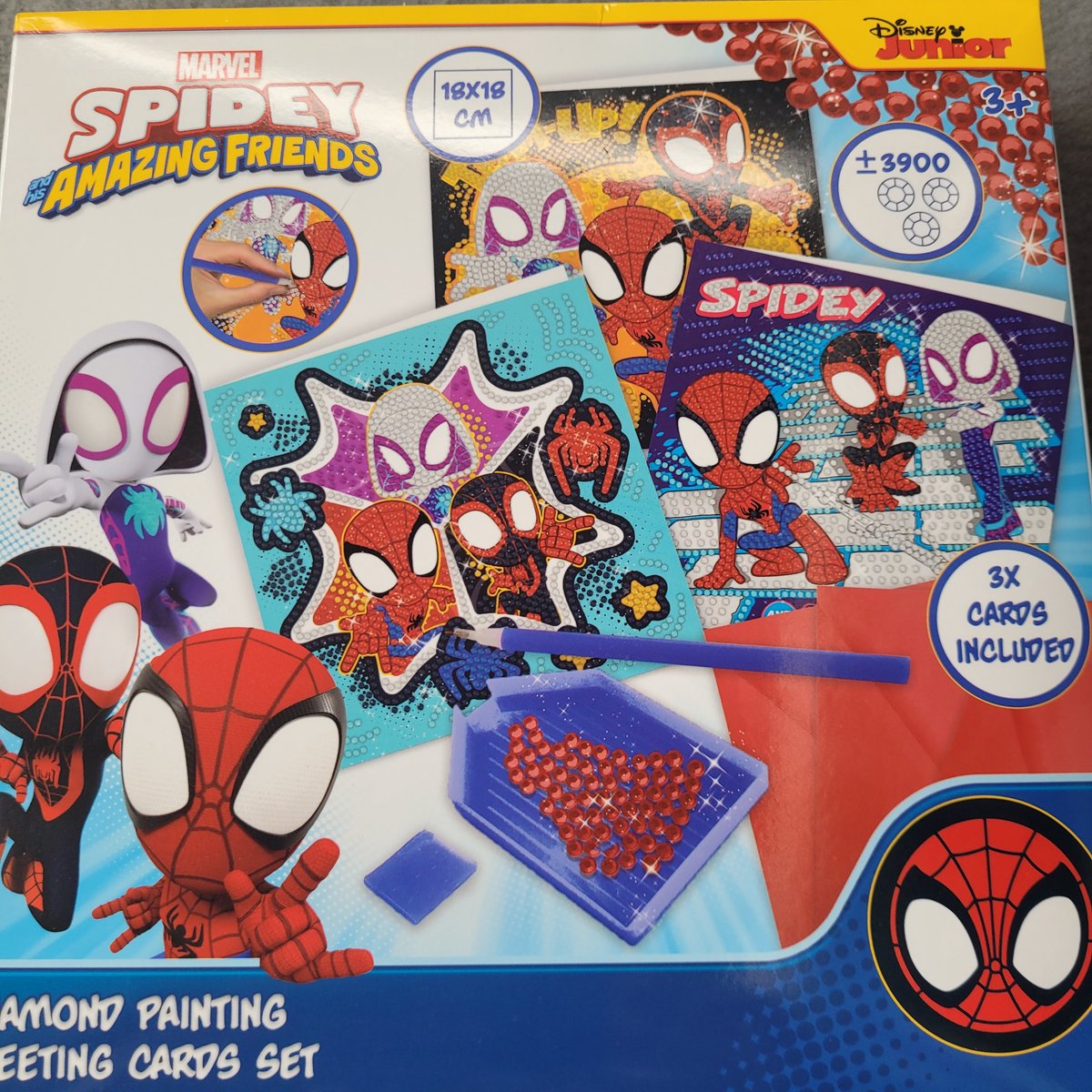 Diamond painting- spiderman & friends - kaarten set - 3 stuks