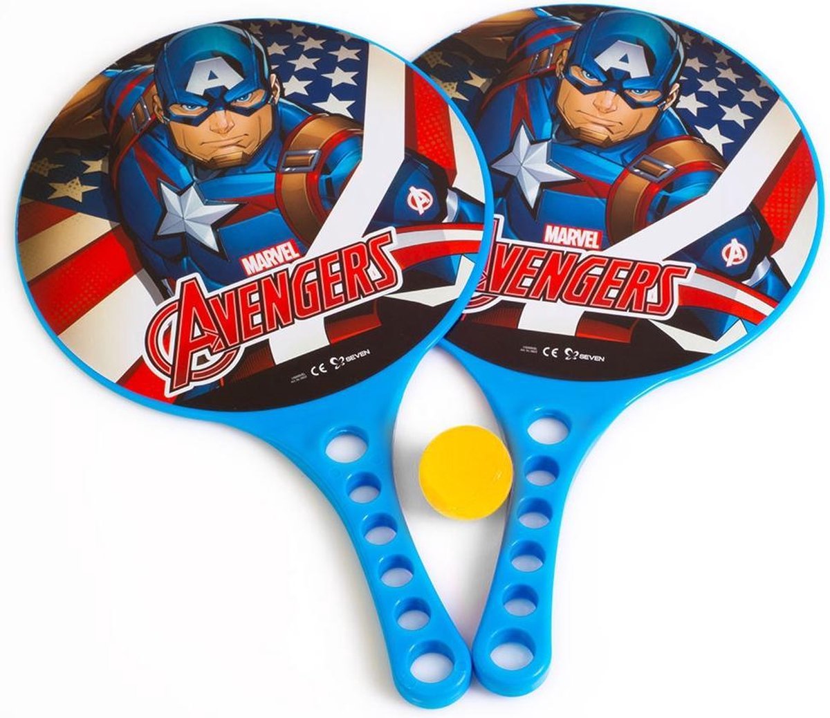Marvel Beachbalset Avengers Jongens 36,5 Cm Blauw 3-delig 2 Rackets