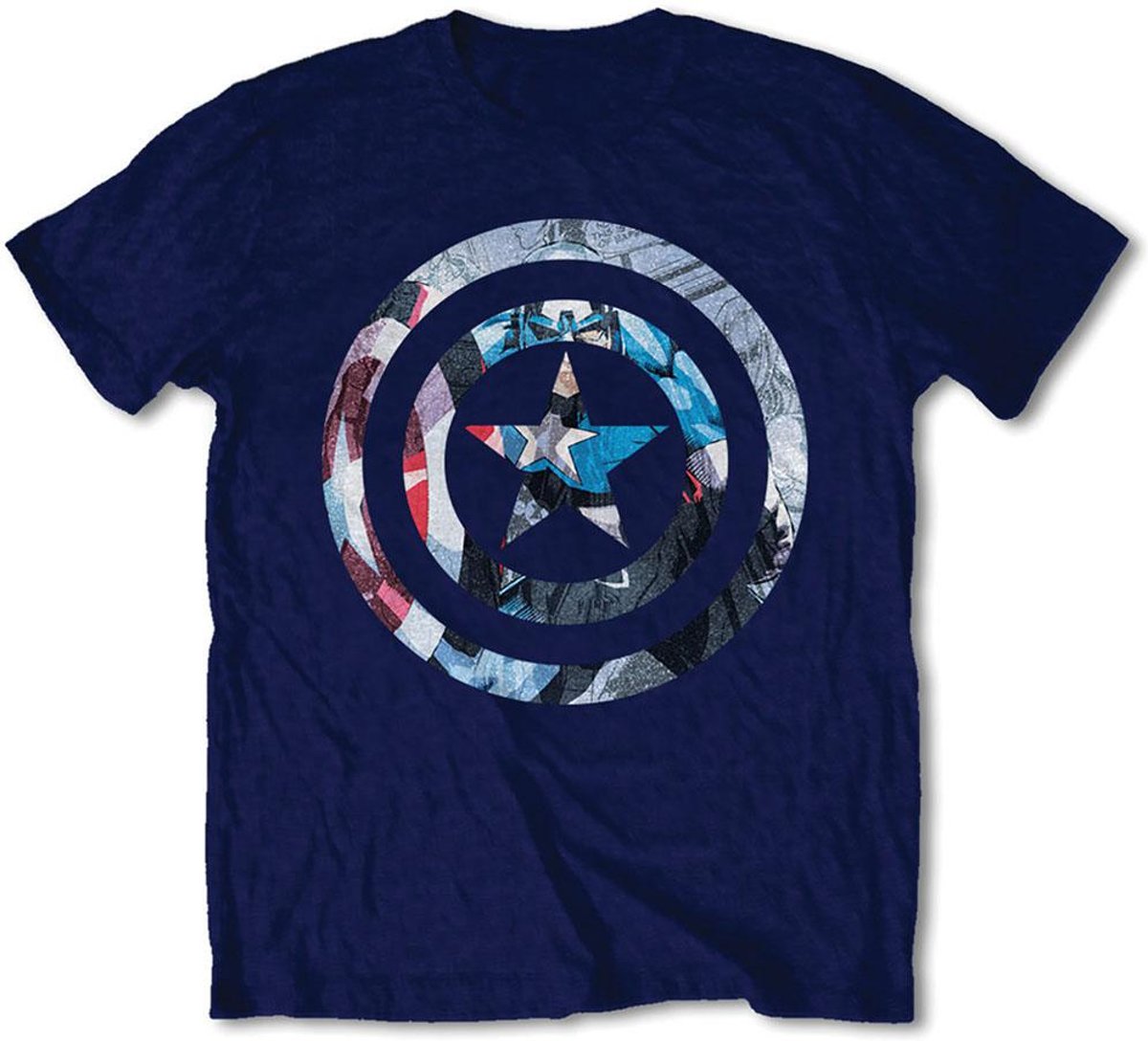 Marvel Comics - Captain America Knock-Out heren unisex T-shirt blauw - XL
