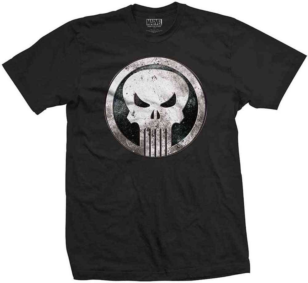 Marvel Comics - Punisher Metal Badge heren unisex T-shirt zwart - L