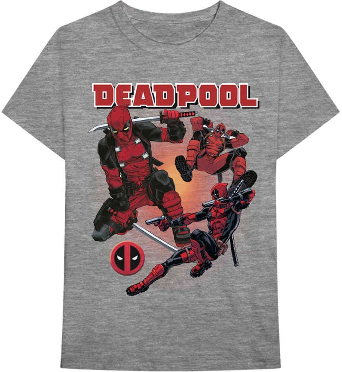Marvel Deadpool Heren Tshirt -S- Deadpool Collage 1 Grijs