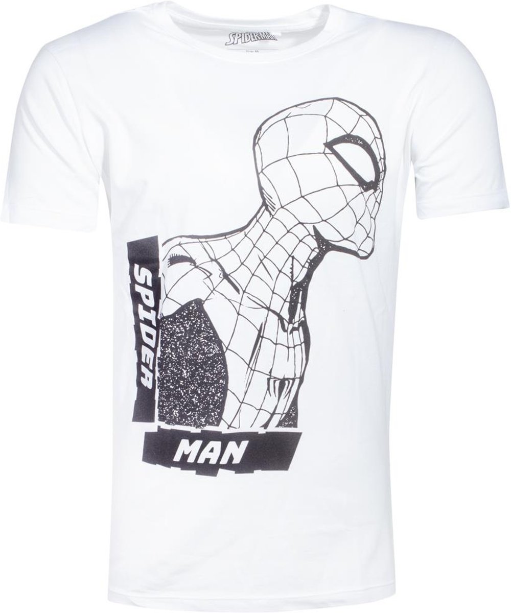 Marvel Spiderman Heren Tshirt -2XL- Side View Spidey Wit