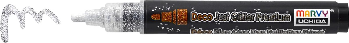 Marvy Uchida Deco Fabric Marker Glitter Silver