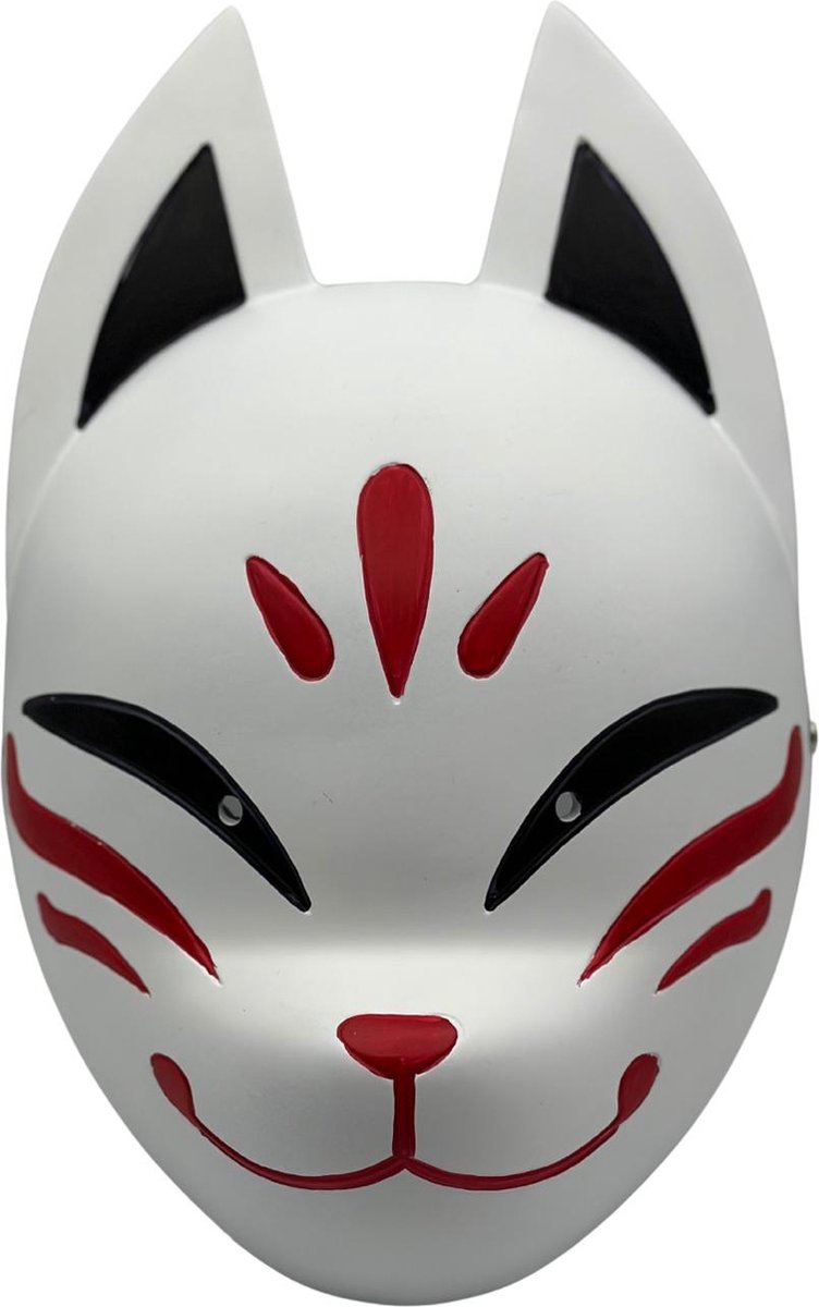 Kitsune masker - gemaakt van resin, handgeschilderd - Anime masker -Japanse carnavals kleding - Japans masker - vossen masker - Okami masker