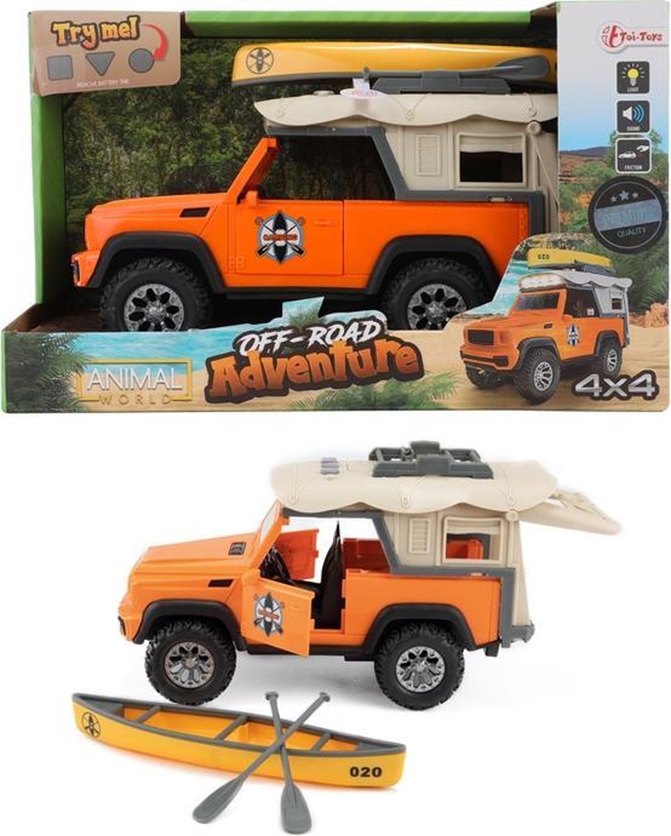Toi Toys Auto 4x4 + daktent met kano