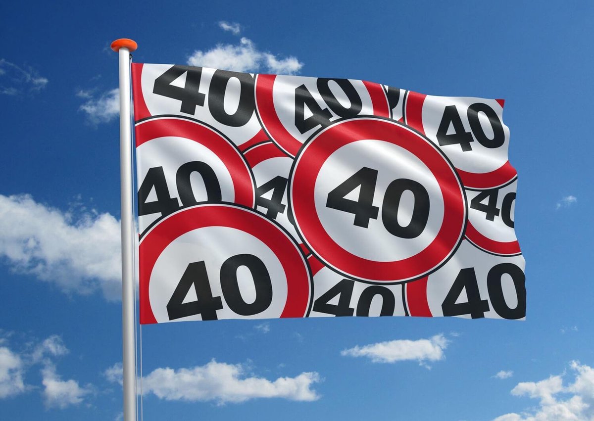 Verjaardagsvlag: 40 - 70x100 cm