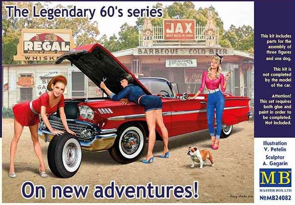 1:24 Master Box 24082 The Legendary 60s series On new adventures! - Figures Plastic kit