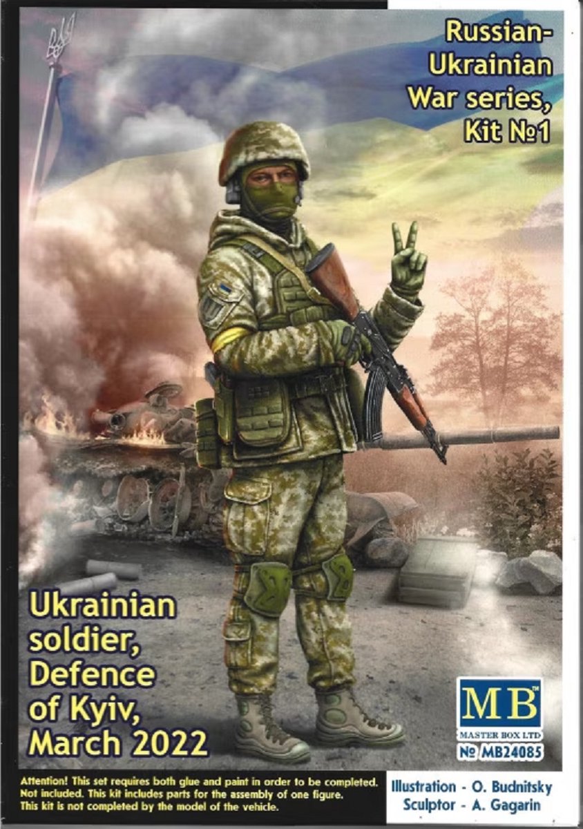 1:24 Master Box 24085 Ukrainian soldier - Defence of Kyiv - March 2022 Plastic kit
