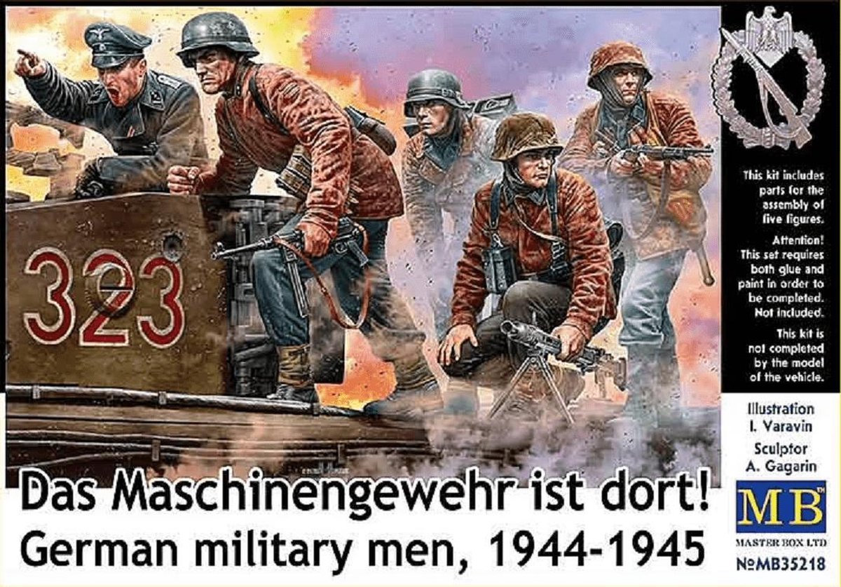1:35 Master Box 35218 German Military Men 1944-45 - Das Maschinengewehr ist dort! - Figures Plastic kit