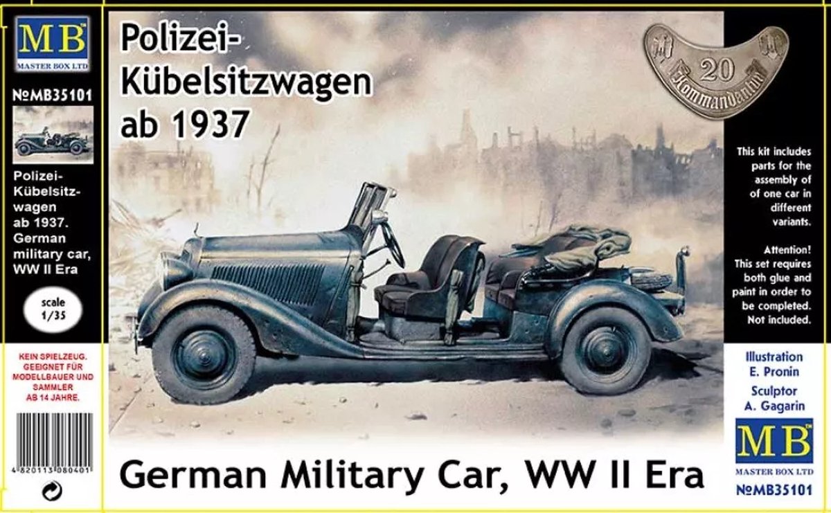 Master Box Modelbouwpakket Auto - 35101 Mercedes-Benz 170 V Polizei-Kübelsitzwagen ab 1937 WWII Plastic - 1:35 -