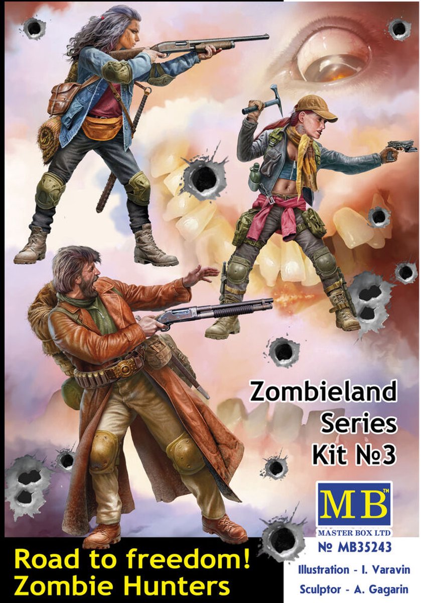 Master Box Modelbouwpakket Militaire voertuigen - 35243 Road to Freedom. Zombie Hunters. - Zombieland series, Kit No. 3 Plastic - 1:35 -