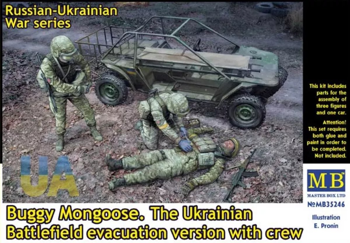 Master Box Modelbouwpakket Militaire voertuigen - 35246 Buggy Mongoose - De Oekraïense evacuatieversie met bemanning Plastic - 1:35 -