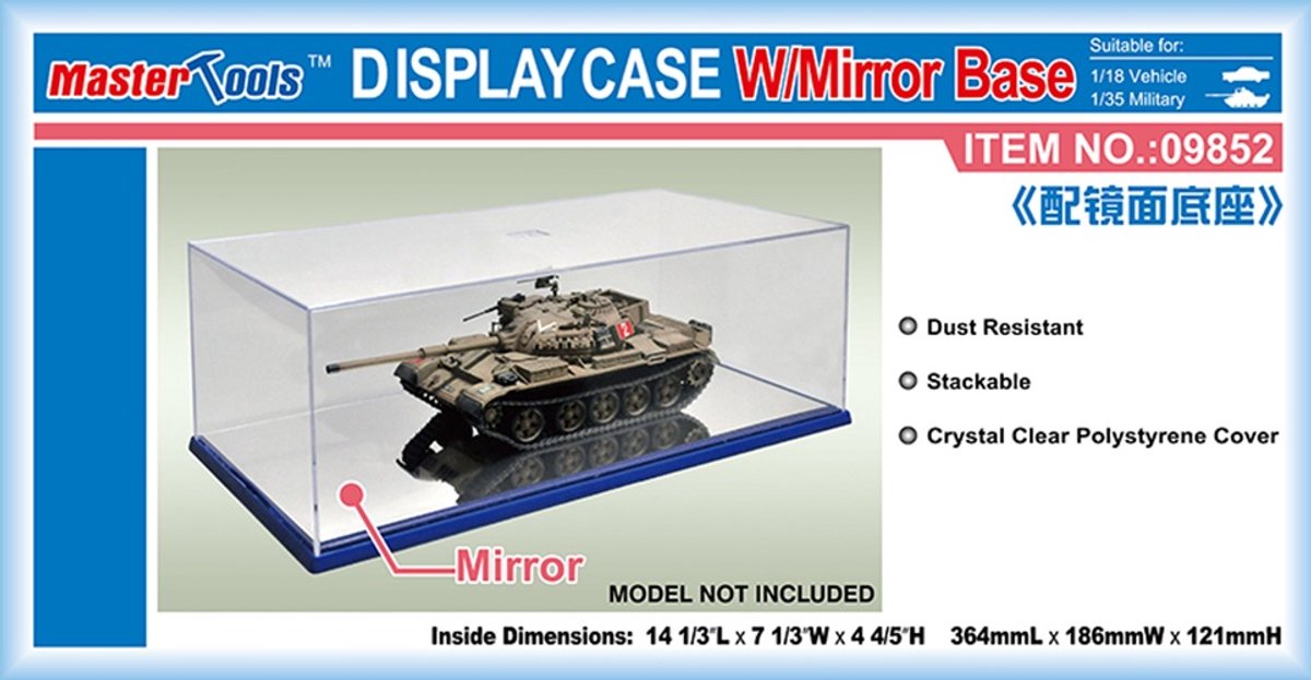 MasterTools Modelbouwpakket Acrylverf - 09852 Display Case - Acryl Vitrine met Spiegel Bodem 364x186x121 mm Display case - MasterTools -