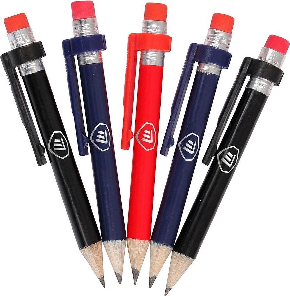 Masters Golf Potlood Met Gum 18 Cm Hout Zwart/rood/blauw 5 Stuks