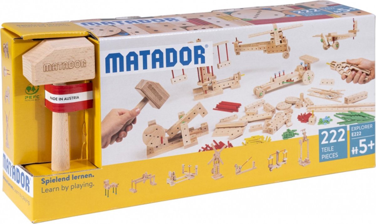 Matador Explorer 5+ 222-delig Klassik1 Houten bouwset