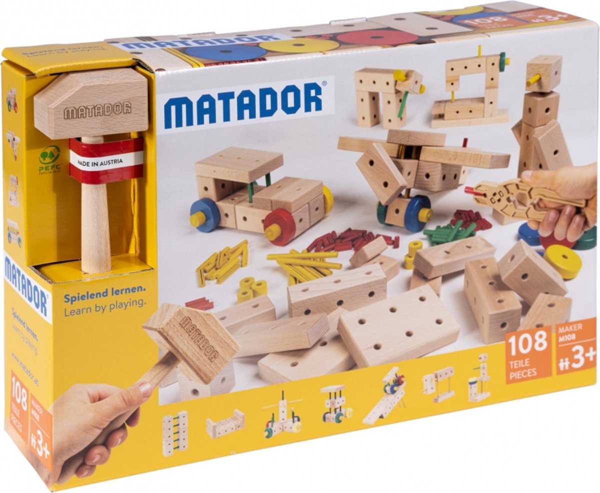 Matador Maker 3+ 108-delig Ki2 Houten bouwset
