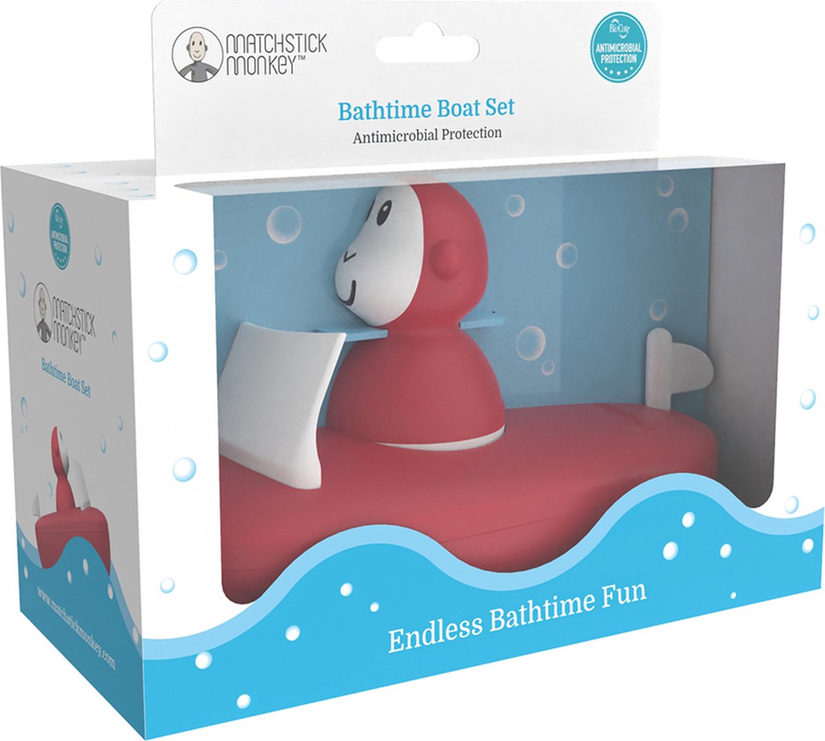 MatchStick Monkey - Badtijd badspeeltje – Bootset Rood