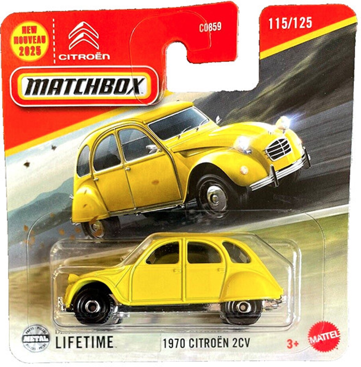 MATCHBOX 1970 CITROEN 2CV YELLOW 115/125 1:64