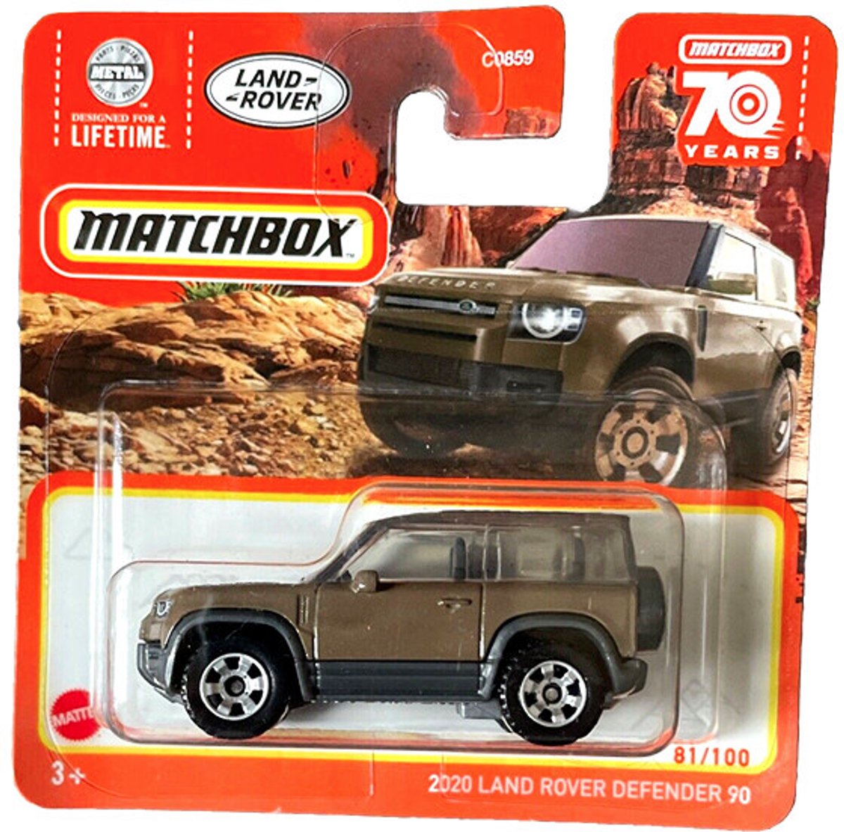 MATCHBOX 2020 LAND ROVER DEFENDER 90 81-100 METALIC BROWN (1:64)