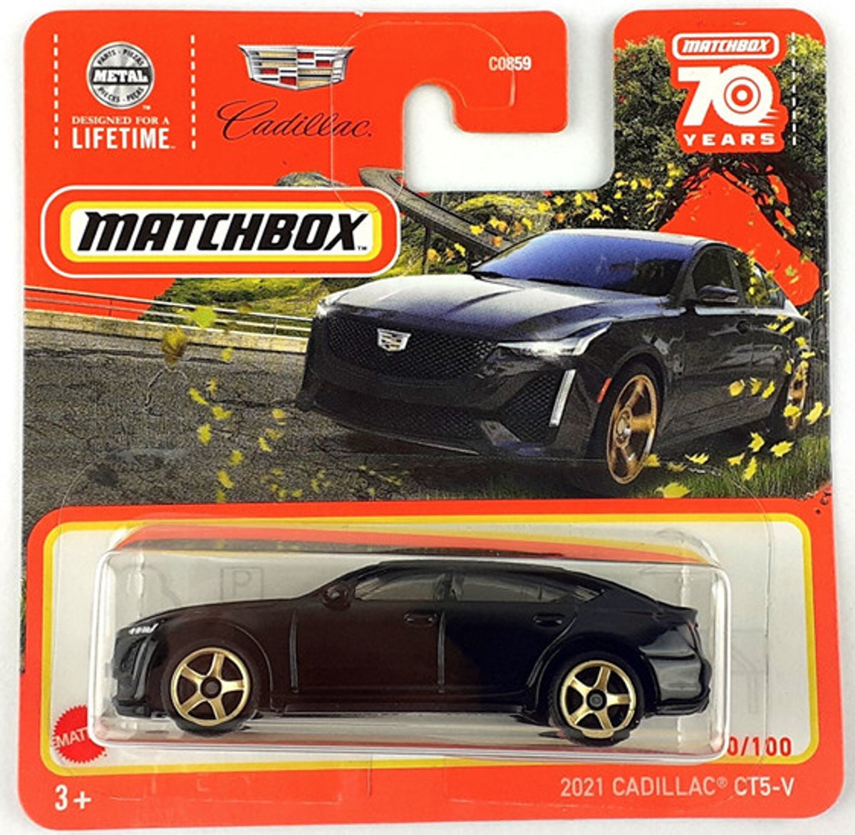MATCHBOX 2021 CADILLAC CT5-V 30-100 BLACK/GOLD (1:64) SHORT CARD