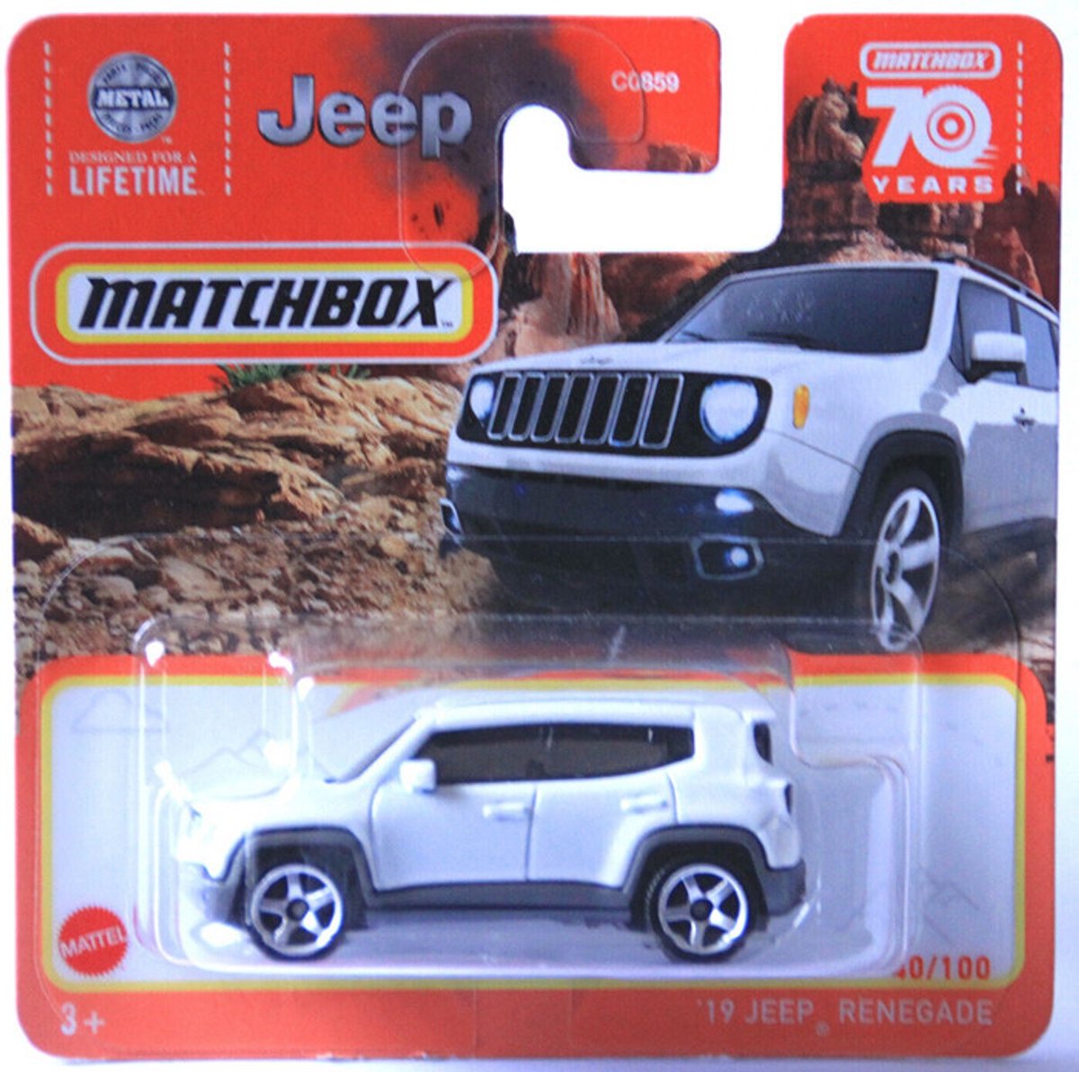 MATCHBOX JEEP 19 RENEGADE WHITE 40/100 (1:64)