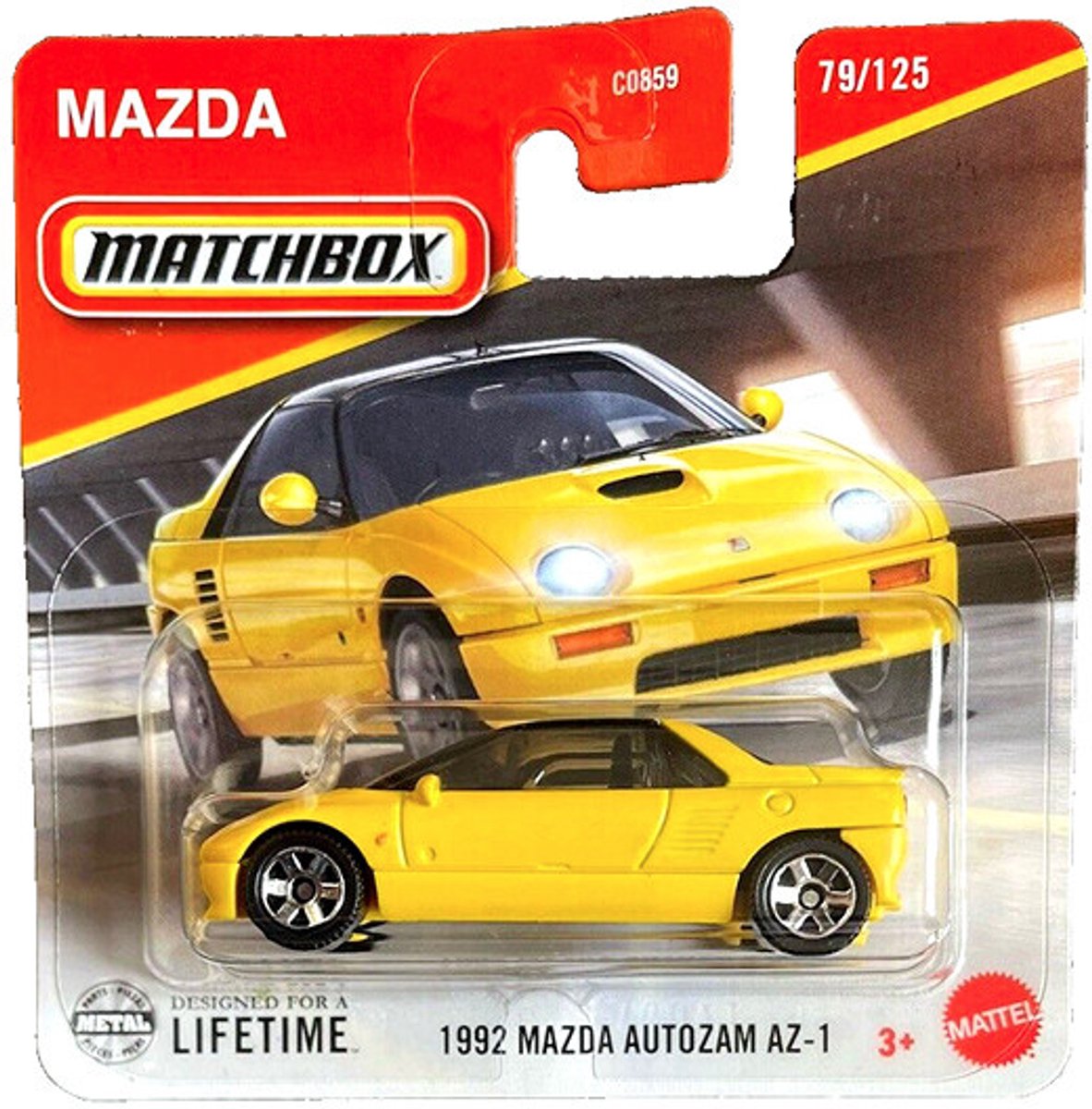 MATCHBOX MAZDA 1992 AUTOZAM AZ-1 YELLOW 79/125 1:64 METAL