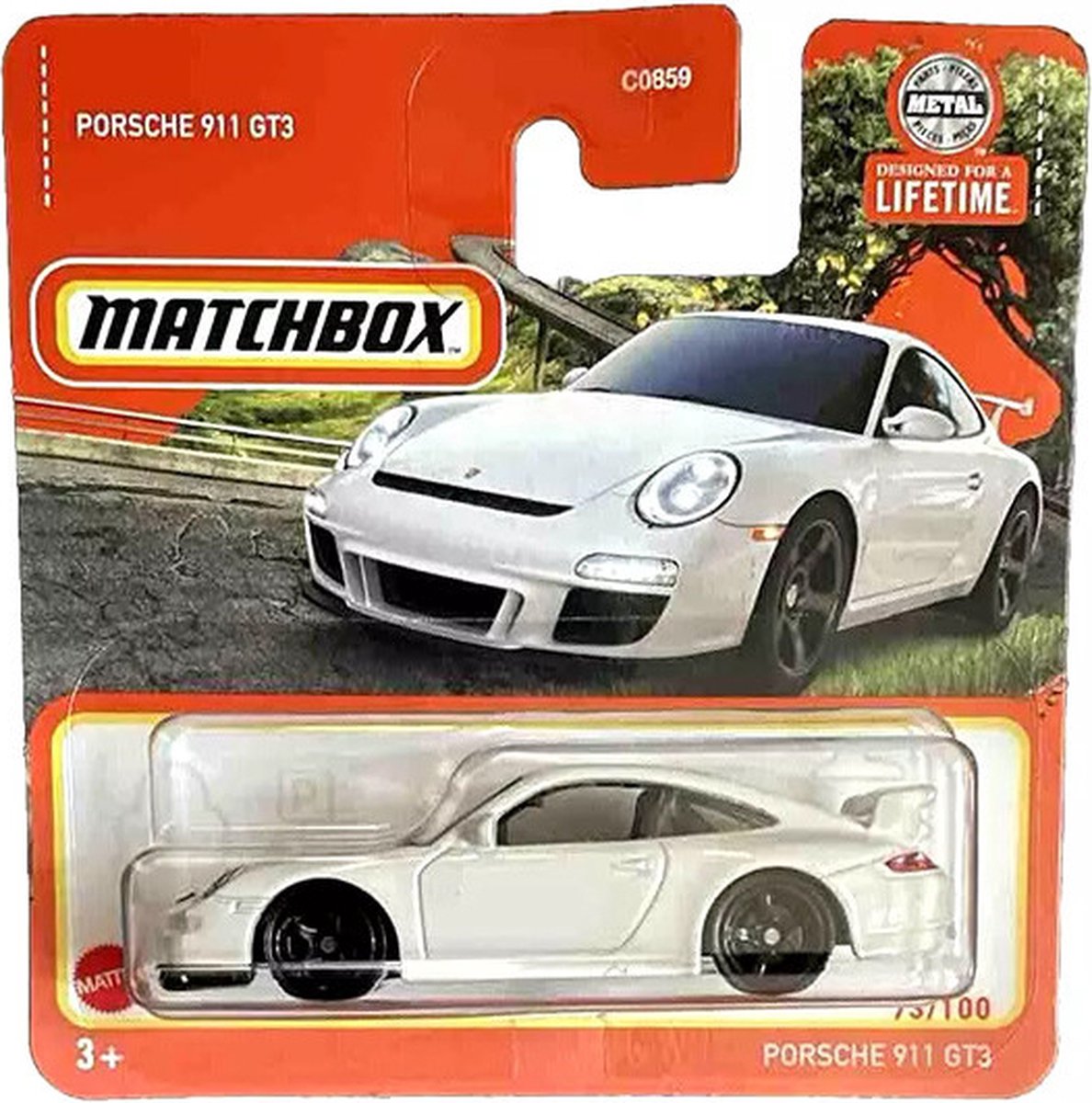 MATCHBOX PORSCHE 911 GT3 WHITE 73-100 1:64 METAL C0359