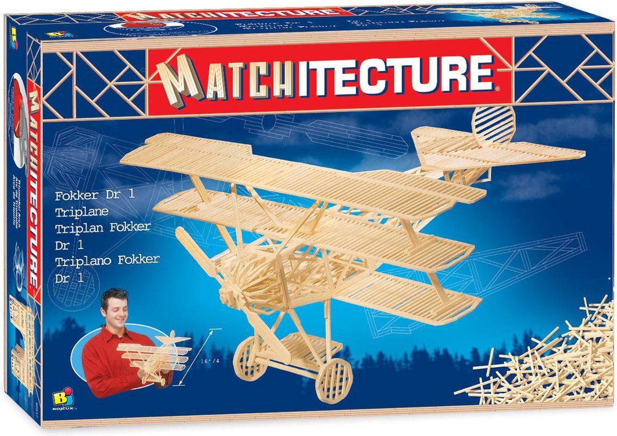 Matchitecture Bouwpakket Fokker DR1 Triplane - 1050 microbalkjes