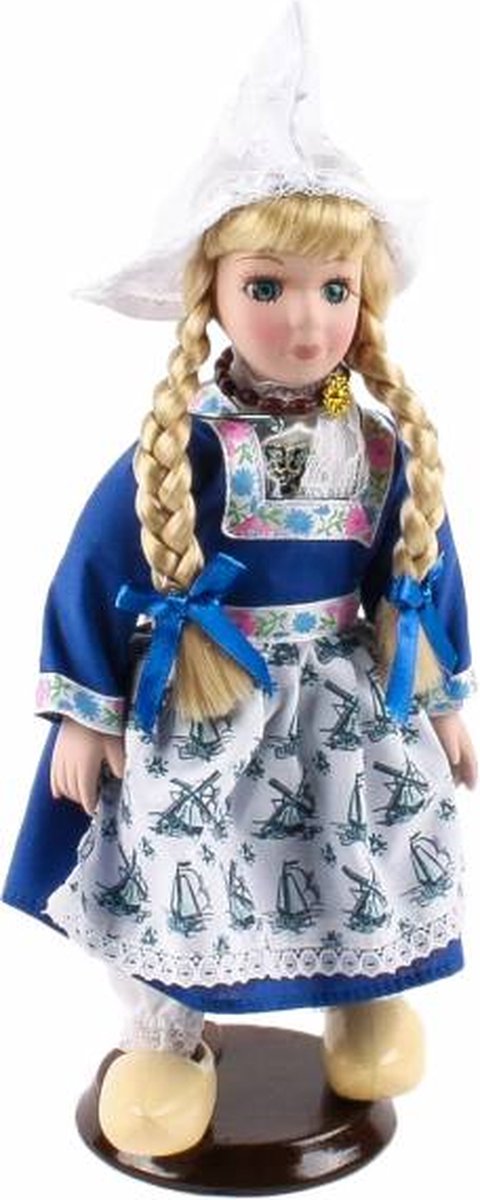Pop Porselein Vrouw Delfts Blauw - 20 cm