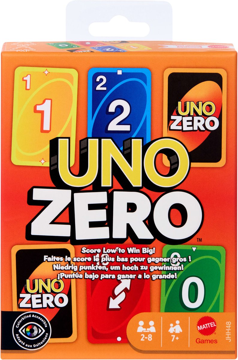 Mattel Games UNO Zero - Kaartspel voor kinderen, volwassenen en spelletjesavonden