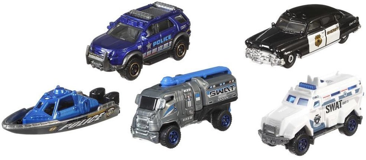 Matchbox Die-Cast Politievoertuigen 5 Stuks
