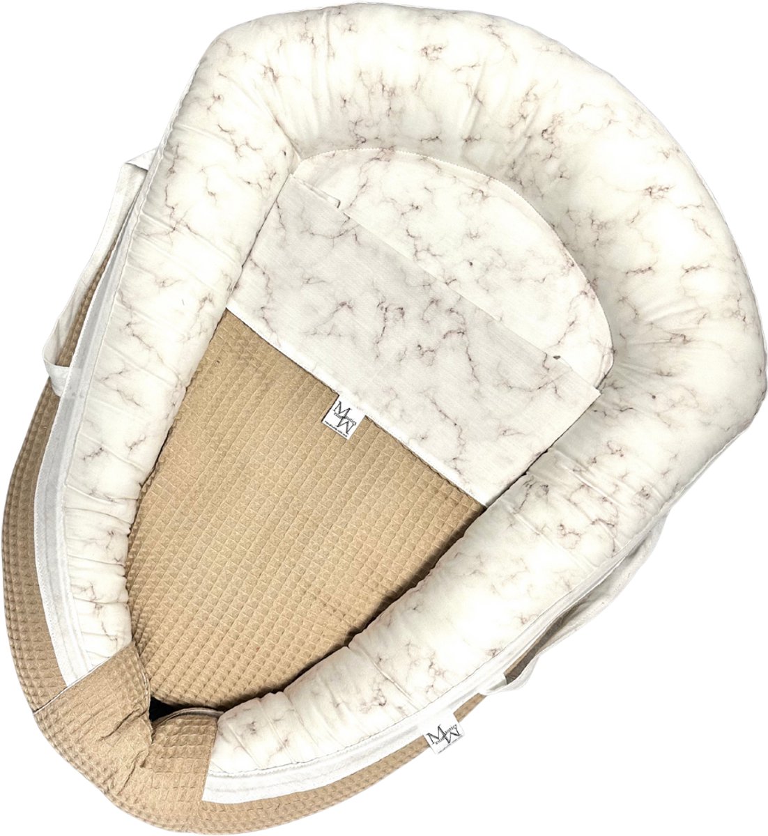 Mauties Mama Poppennestje Marble Beige – Luxe Handgemaakt Speelaccessoire voor Poppen – Perfect Kindercadeau