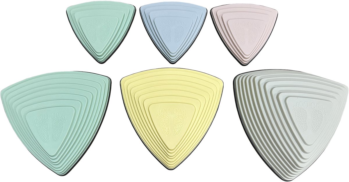 Balansstenen - Stepping Stones - Balans Stapstenen - Stapelbare Rivierstenen - Stimuleert motoriek - Educatief speelgoed - V.A. 1 jaar - 6 stuks - Effen kleuren