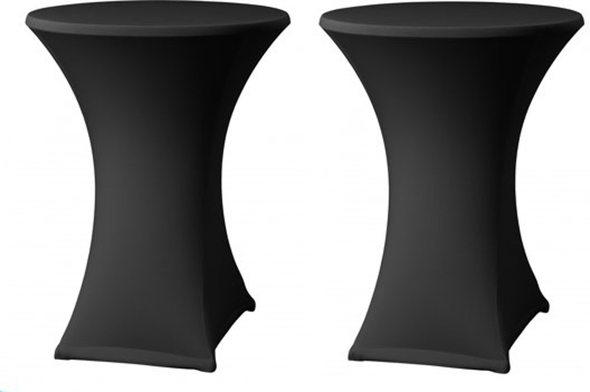   Statafelrok - Statafelhoes - Stretch - ∅80-85 x 110 cm - 2 stuks - zwart