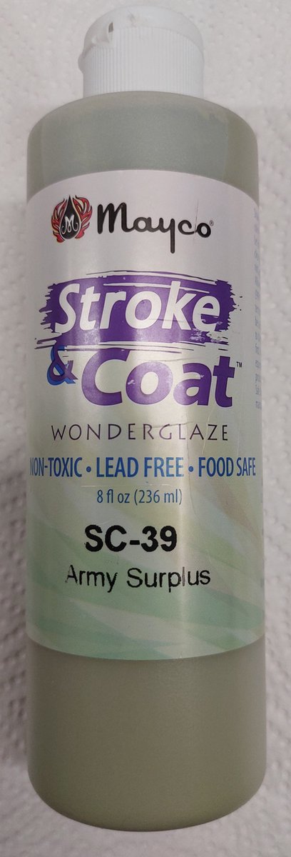 Stroke & coat glazuur voor klei SC039 army surplus (kakigroen)
