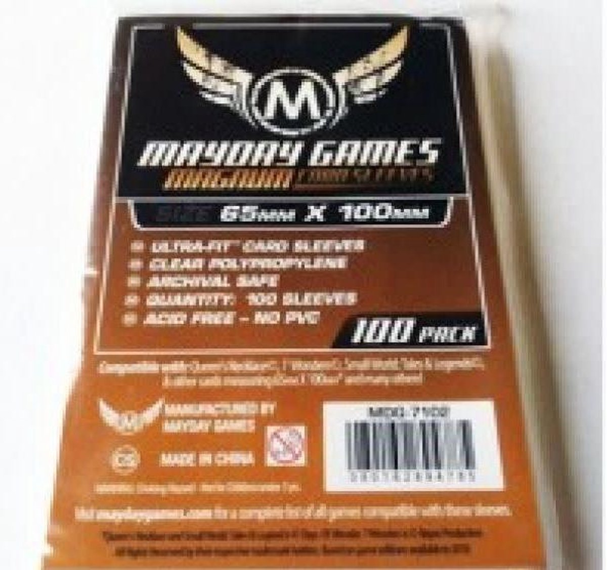Mayday Magnum Ultra Fit 100 Card Sleeves 65mm x 100mm (MDG7102)